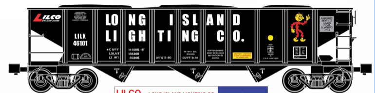 RMT LILCO 70-ton 3-Bay Hopper w/coal load, 3 rail