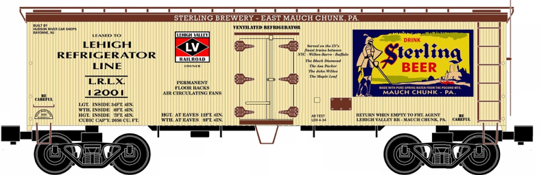 RMT Sterling Beer 36' wood reefer , 3 rail.