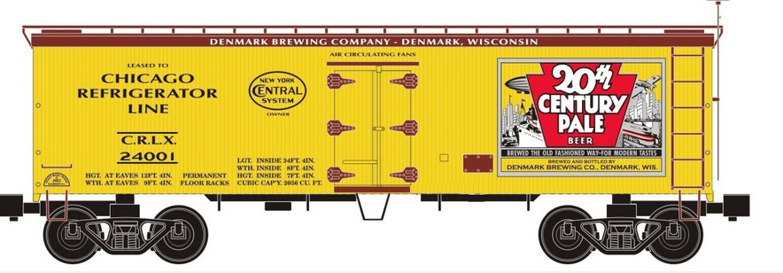 RMT Century Beer 36' wood reefer , 3 rail.