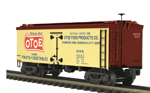 MTH Premier OTOH 36' wood reefer,  3 rail or 2 rail