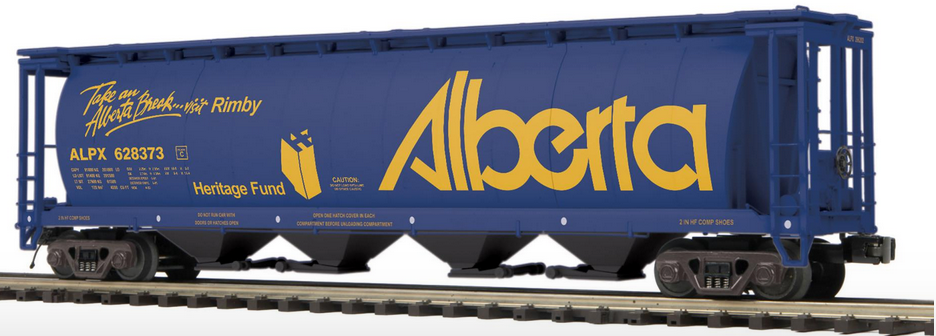 Pre-order for MTH Premier Alberta100 ton 60' covered hopper car, 3 rail