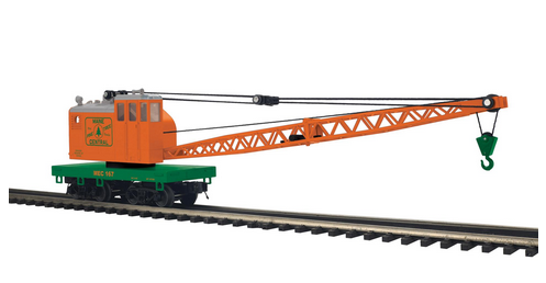 Pre-order for MTH Premier Maine Central  American Crane car with Weaver MEC 50' drop end gondola, 3 rail