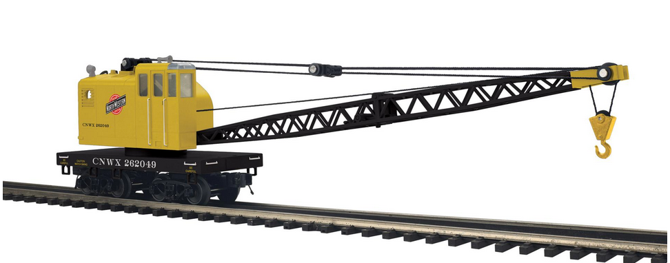 Pre-order for MTH Premier CNW American Crane car with Matching 60' flat car, 3 rail