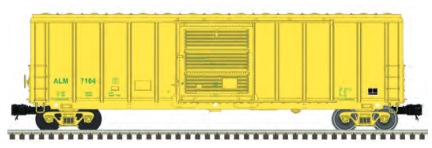Pre-order Atlas O AL&M (yellow) PS5344 box car, 3 rail or 2 rail