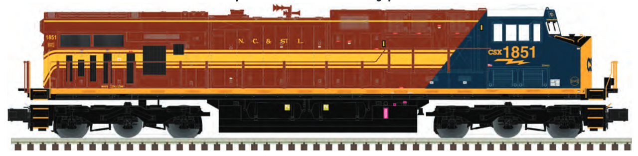 Pre-order for Atlas O Premier CSX (NC&StL)  ES-44 , 3 rail or 2 rail