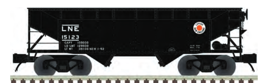 Pre-order for Atlas O LNE 2 bay offset  hopper car, 3 rail or 2 rail