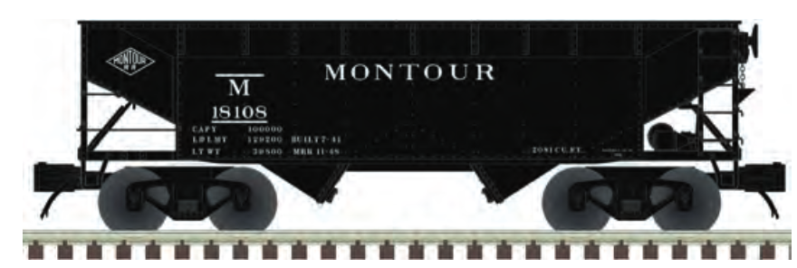 Pre-order for Atlas O Montour 2 bay offset  hopper car, 3 rail or 2 rail