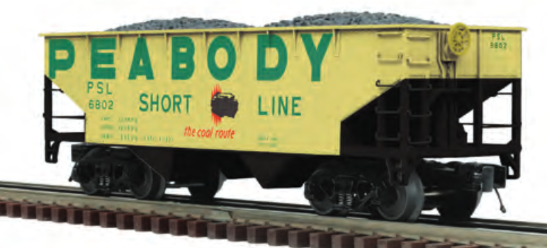 Pre-order for Atlas O Peabody Coal 2 bay offset  hopper car, 3 rail or 2 rail