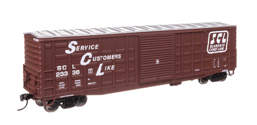 Pre-order for PDT exclusive  MTH Premier SCL "Service Customers Like"    50' waffle side box car, 3 rail 