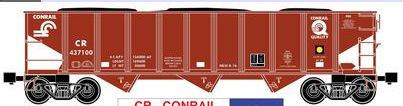 Case of 6 RMT Conrail 3 bay 70-ton hopper car , 3 rail, Shipping Sept 4th