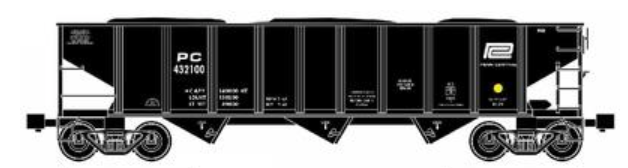 RMT PC 3 bay 70-ton hopper car , 3 rail, Shipping Sept 4th