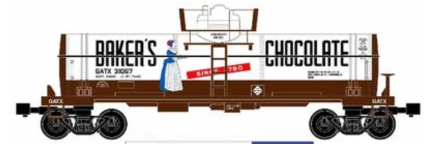 RMT Baker's Chocolate Tank car , 3 rail, Shipping Sept 4th