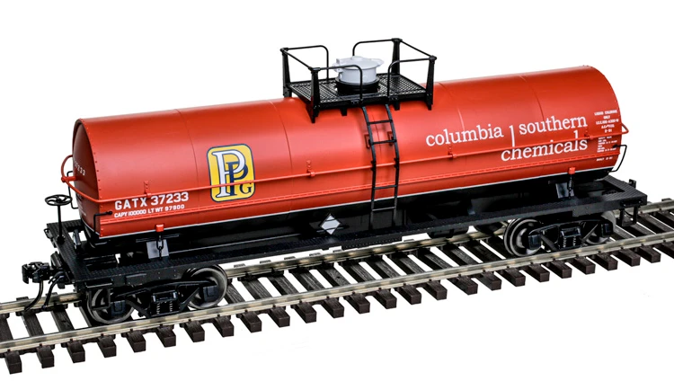 Atlas O  PPG/Columbia Southern Chemical 11,000 gallon tank car, 3 rail or 2 rail