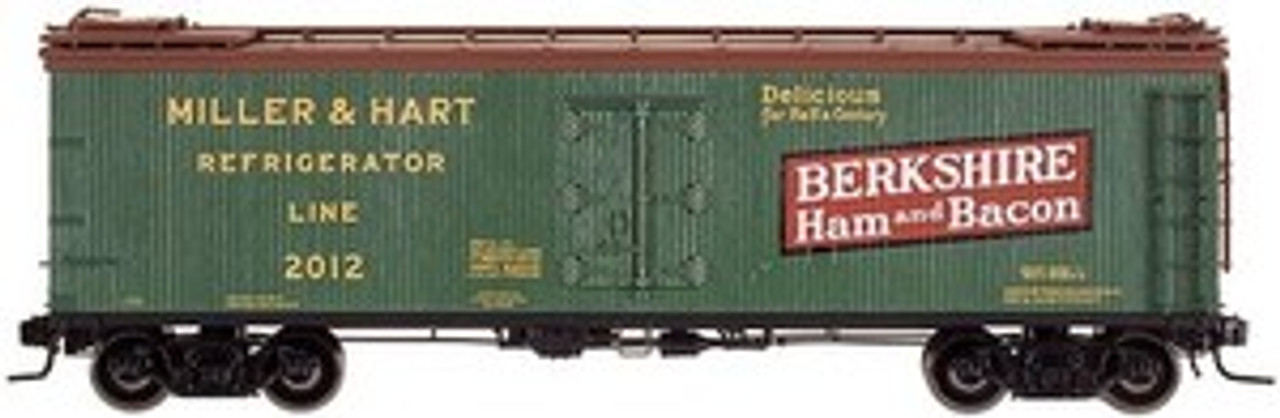 Atlas O Berkshire Ham & Bacon (green)  40' wood reefer, 3 rail or 2 rail