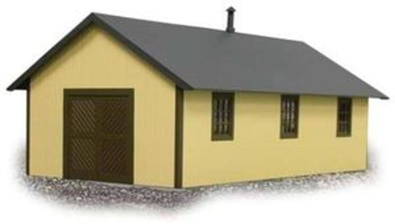 Weaver Brass railroad tool house, cream and brown  colors