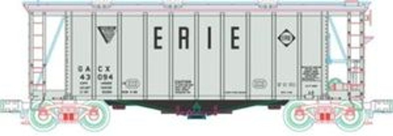 Atlas O Erie  Airslide Covered Hopper car, 2 rail  or 3 rail