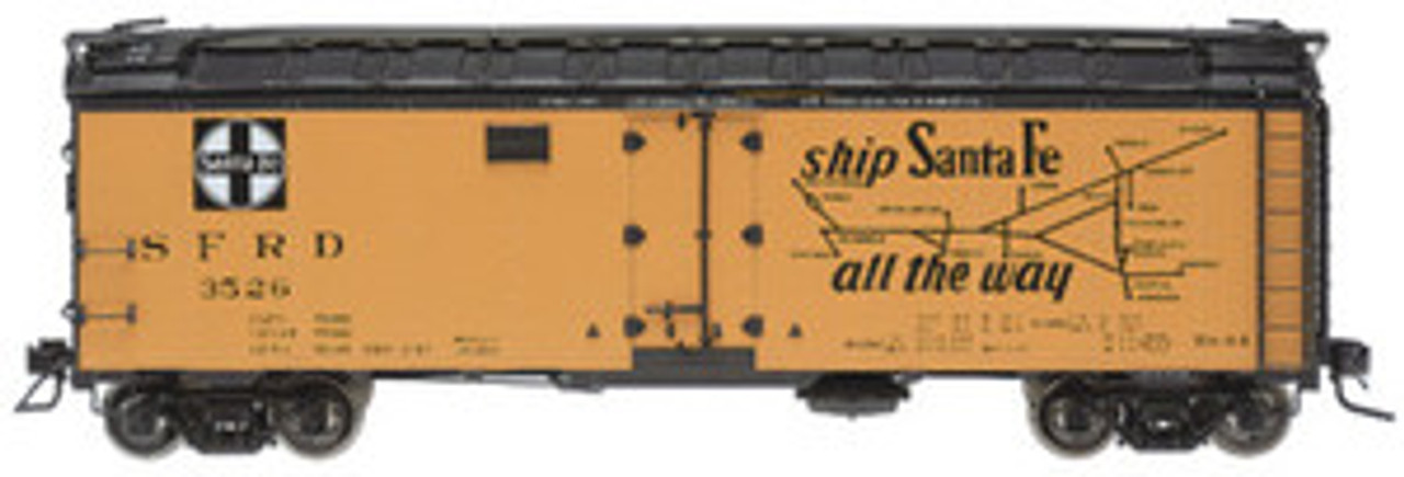 Atlas O Santa Fe (early)  40' steel reefer, 3 or 2 rail