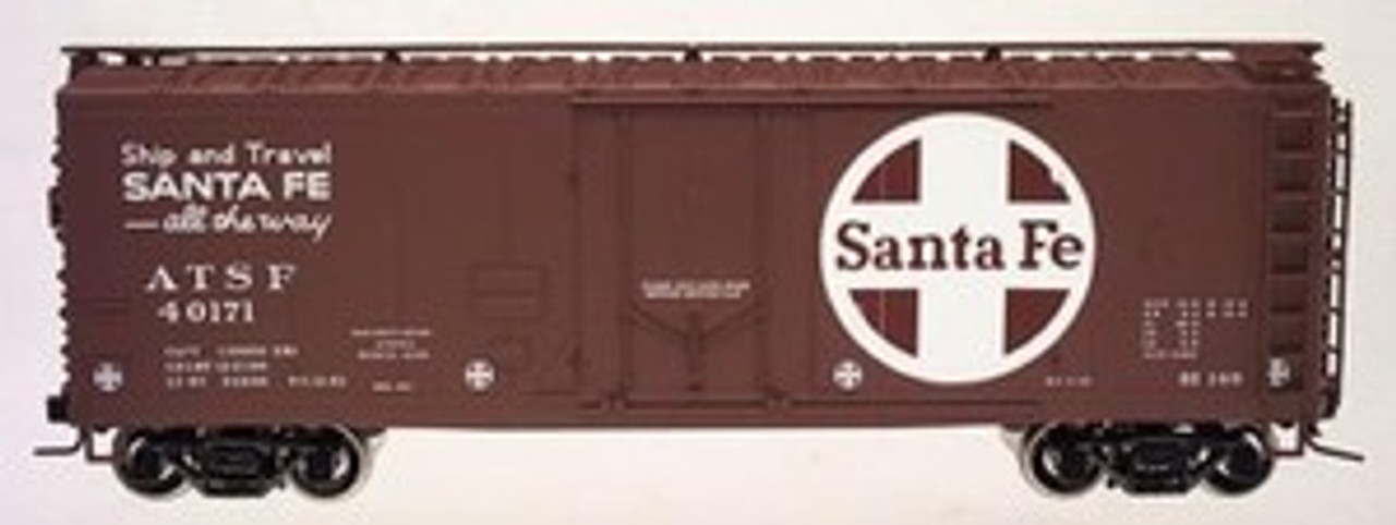 Atlas O Santa Fe 40' plug door (bunkerless) reefer, 3 rail or 2 rail