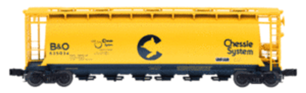 Atlas O Chessie  Cylindrical Cov Hopper, 3  rail