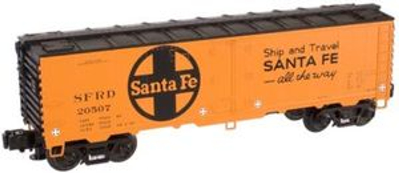 Atlas O Industrial Rail Santa Fe  reefer, 3 rail, 027