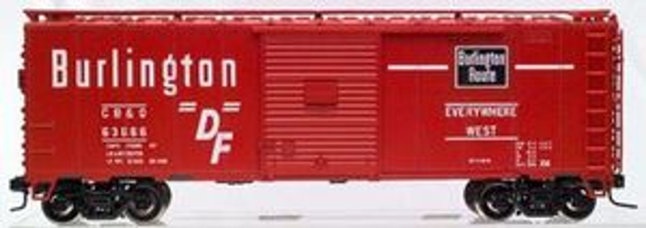 Atlas O CB&Q  40' steel box car,  3 rail or 2 rail