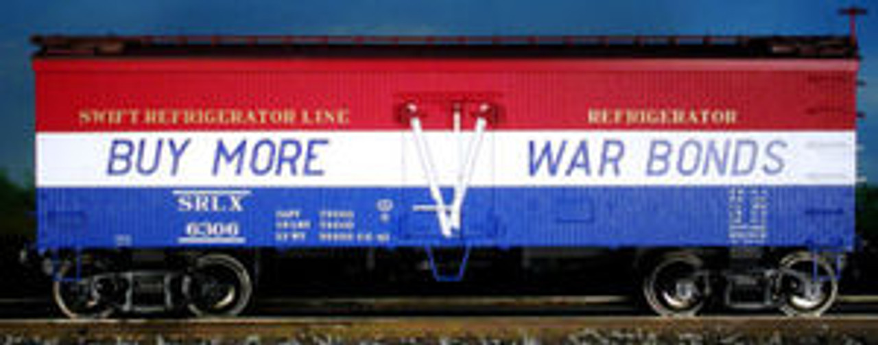Atlas O Swift "Buy War Bonds" 36' reefer,  3 rail or 2 rail