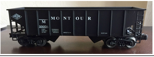 Weaver Montour   2  bay hopper ribbed car, 3 rail or 2 rail