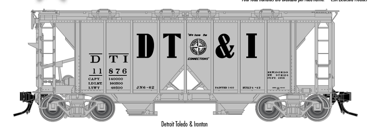 Atlas O  DT&I  34'  ACF  Covered Hopper