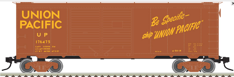 Atlas O UP AAR (1937 style) 40' steel double door box  car