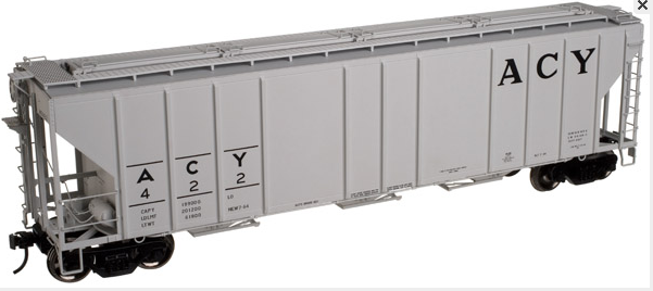 Atlas O ACY PS4427 50' Covered Hopper, 3 rail or 2 rail