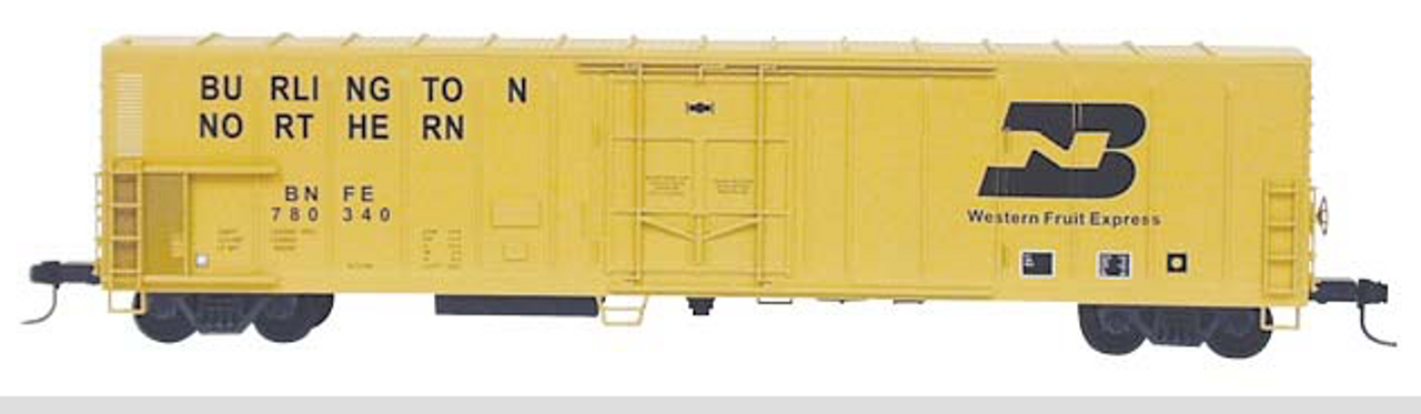 Weaver BN  57' Mechanical Reefer, diesel sound, diecast 3 rail trucks