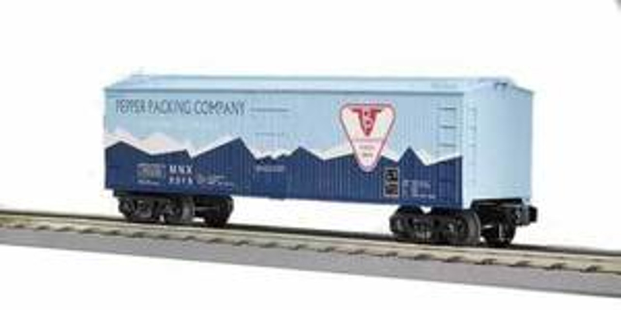 MTH Rail King semi scale Pepper Packing woodsided Reefer, 3 rail