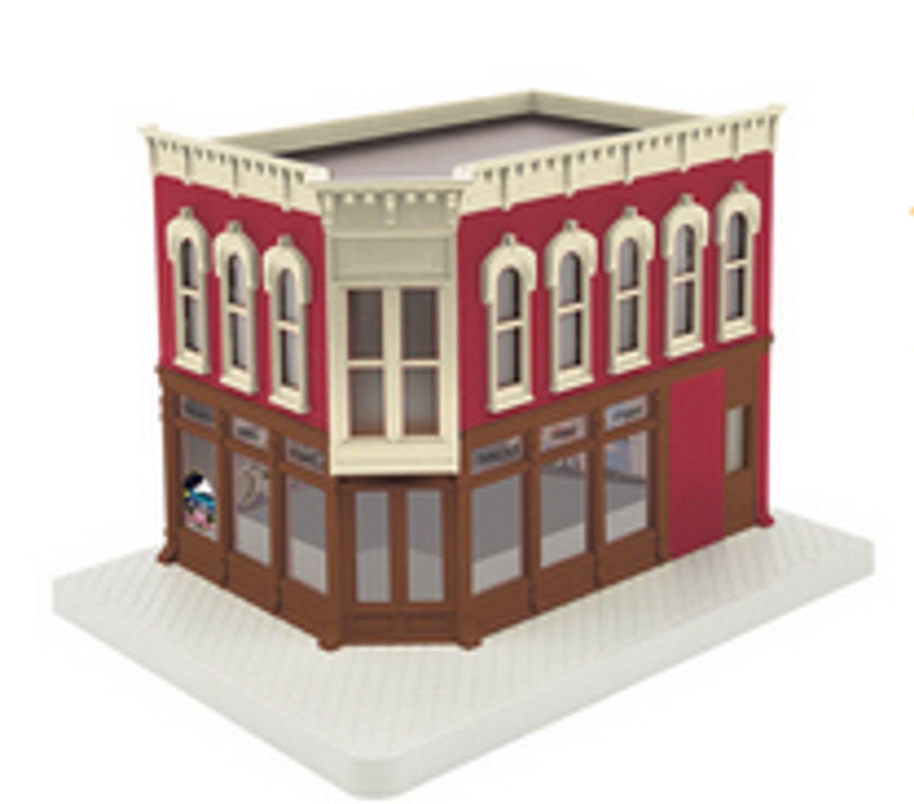 MTH  Taylors Video Shop 2 story corner building w/blinking sign