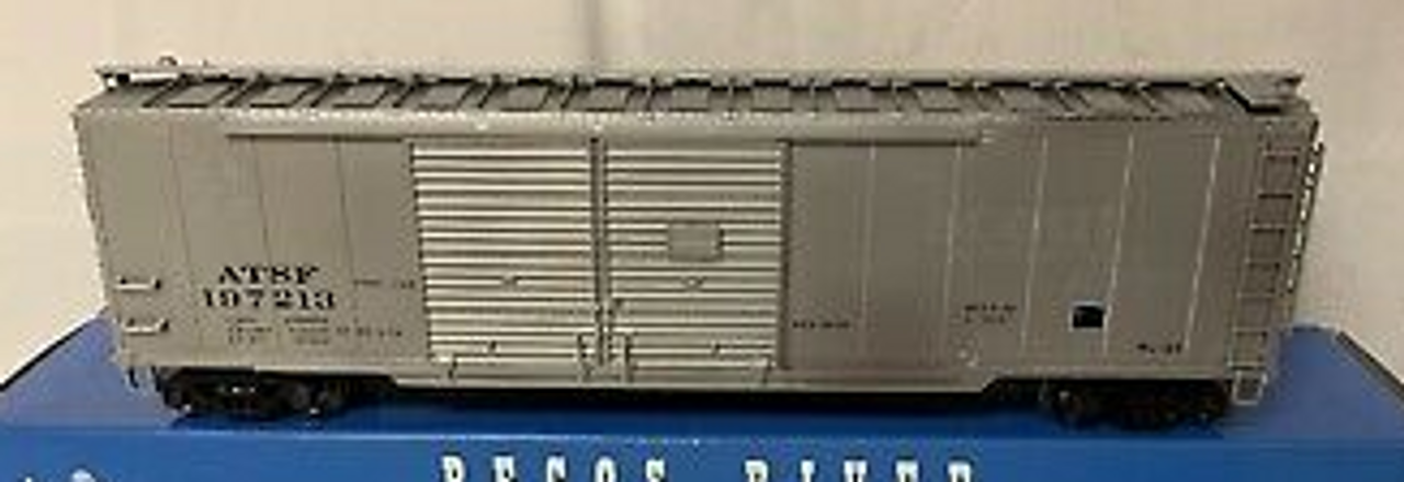 Pecos River  Santa Fe silver  M of W  50' double door box car