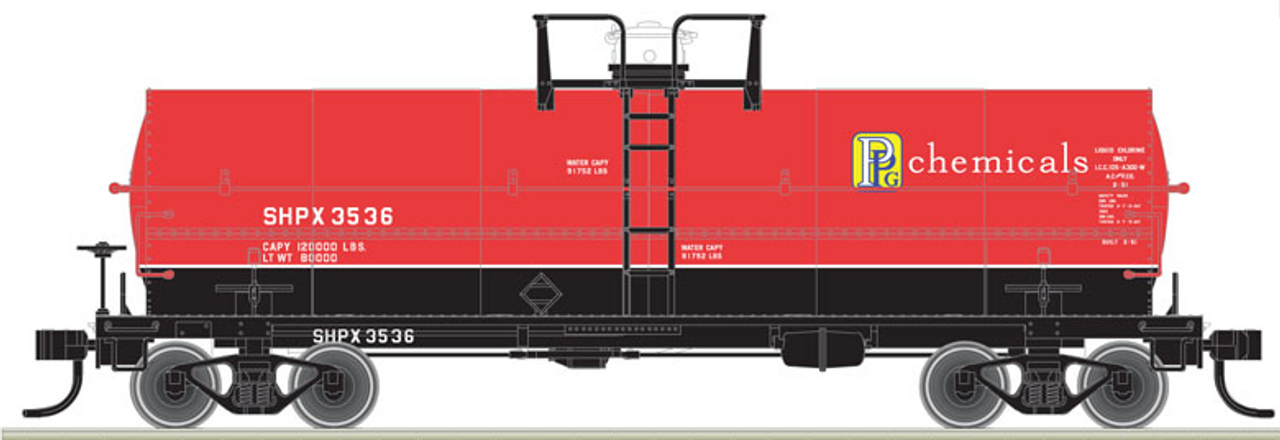 Atlas O  PPG  Chemical 11,000 gallon tank car, 3 rail or 2 rail