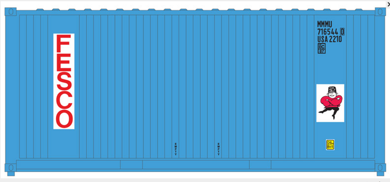 Package of 2 Atlas O  Fesco 20' containers 