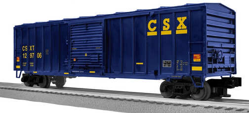 Lionel / Weaver CSX 50' modern box car, 3 rail or 2 rail diecast trucks
