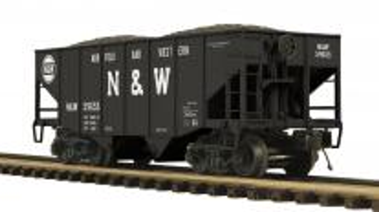 MTH Premier N&W 2-Bay Fishbelly Hopper w/Coal Load, 3 rail or 2 rail