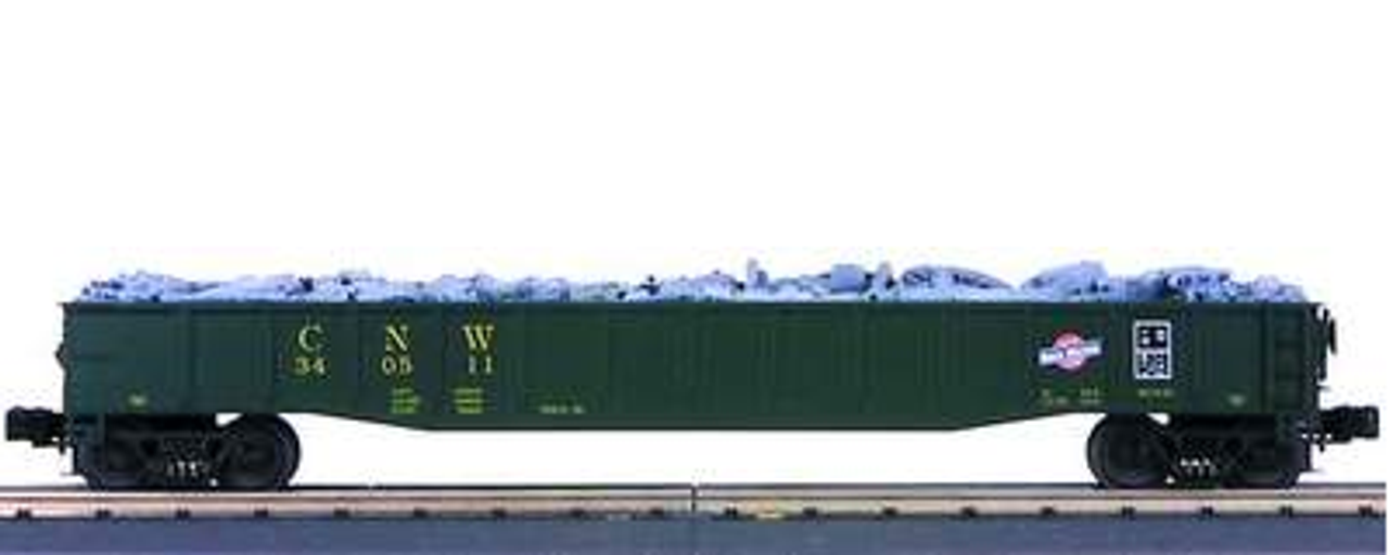 MTH Premier Chicago Northwestern Mill Gondola Car with Junk Load, 3 rail