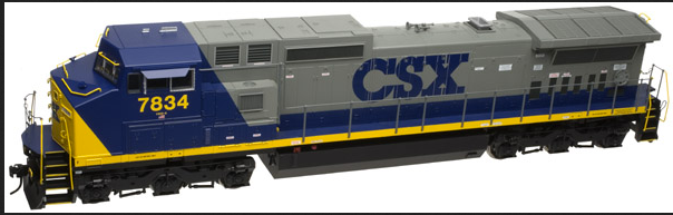 Atlas O CSX Dash 8-40CW, 3r, tmcc, smoke, cruise, 