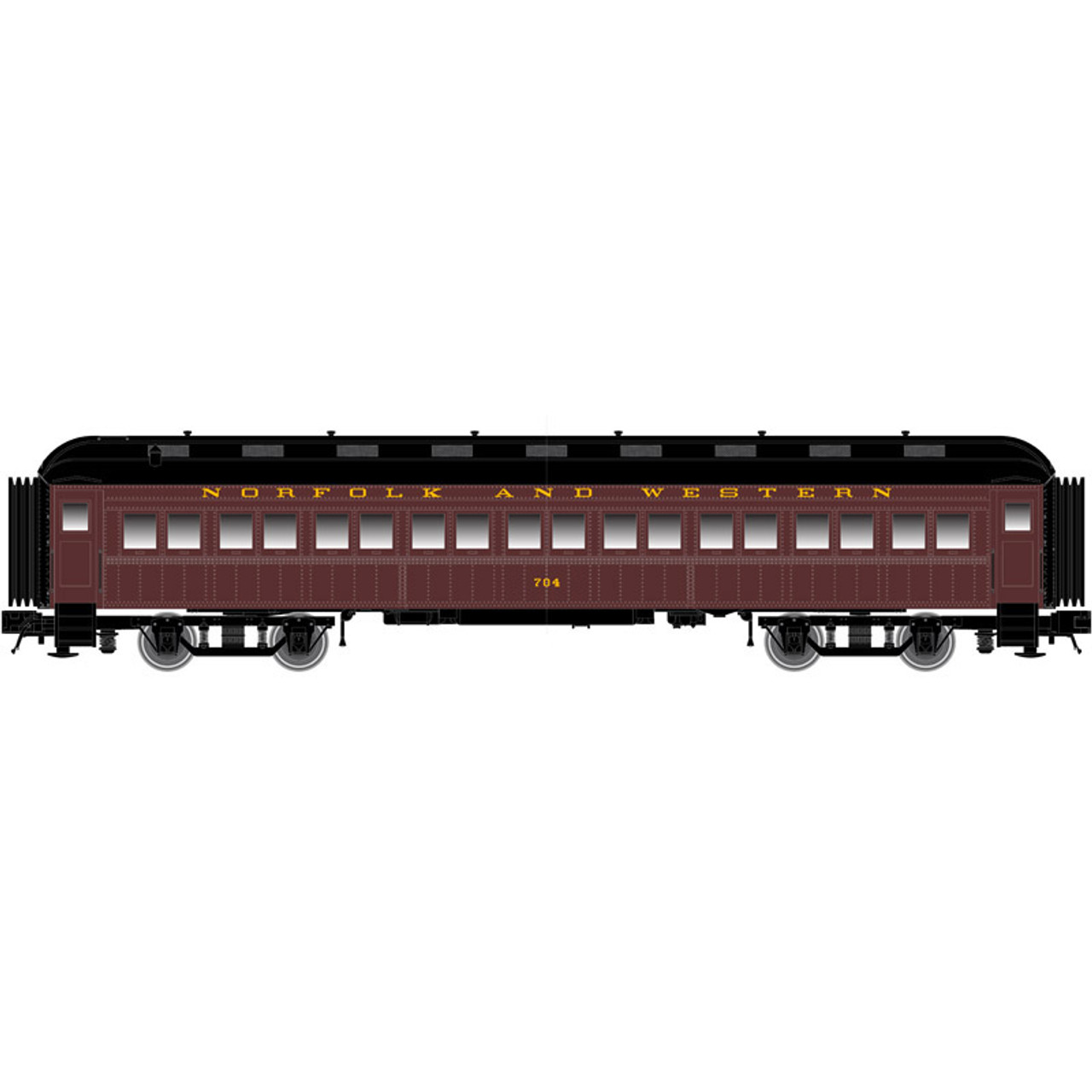 Atlas O 60 ft   N&W Coach Car, 3 rail or 2 rail