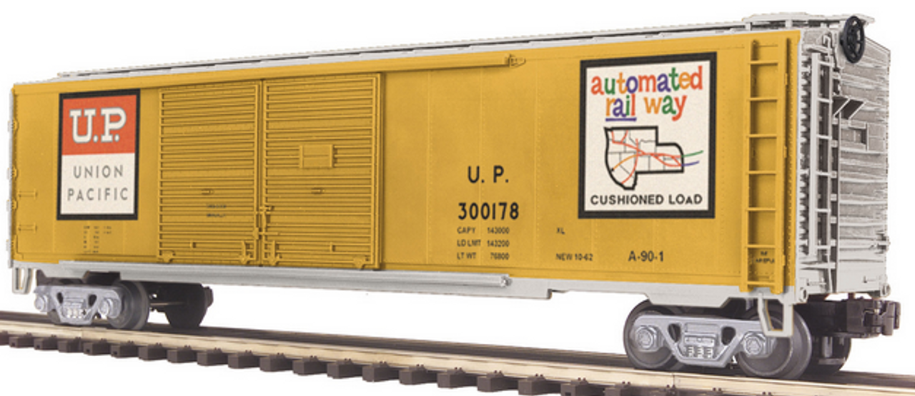 MTH Premier UP  "Automated Railway"  50' double door Box car, 3 rail