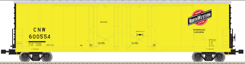 Atlas O CNW (yellow)  53' double plug door box car