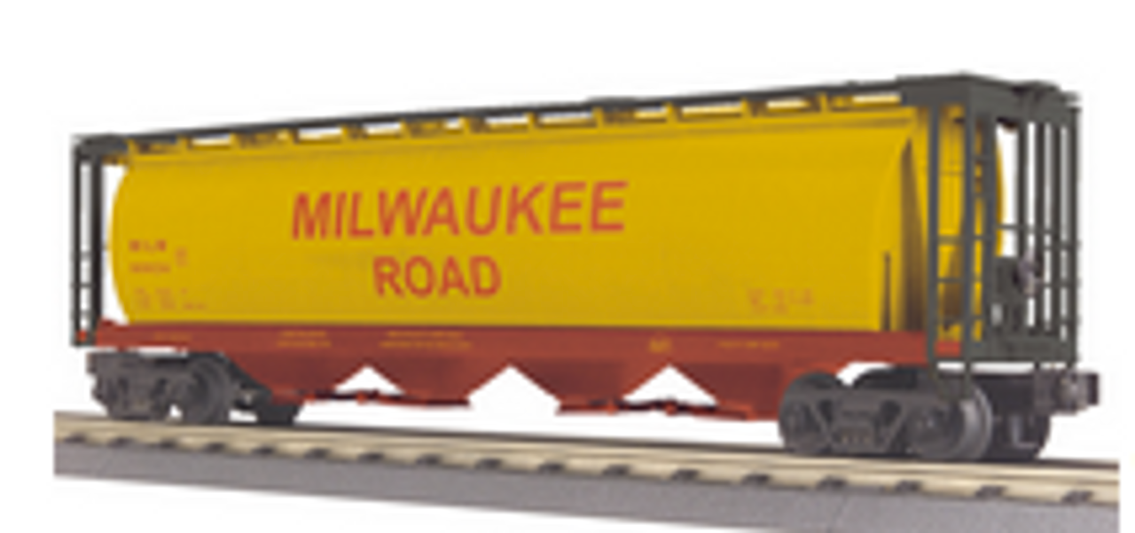 MTH Railking MILW semi-scale cylindrical covered hopper car, 3 rail