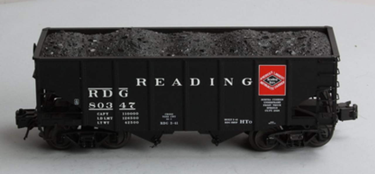 Atlas O Reading   2 Bay Fishbelly Hopper (roman lettering), 3 rail