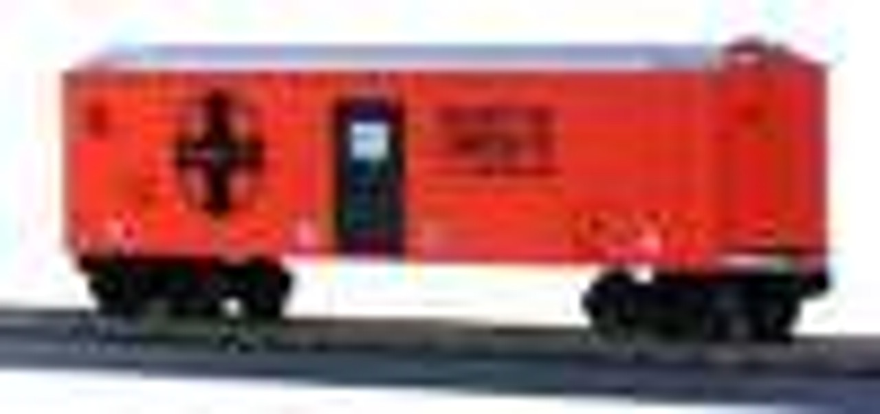 MTH Rail King Santa Fe Semi-Scale woodsided  Reefer (orange), 3 rail