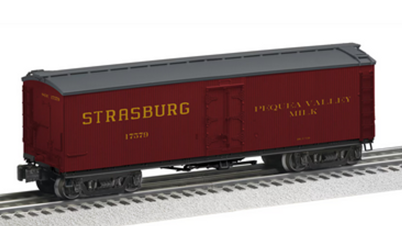 Lionel Strasburg RR wood express reefer with internal tanks, 3 rail