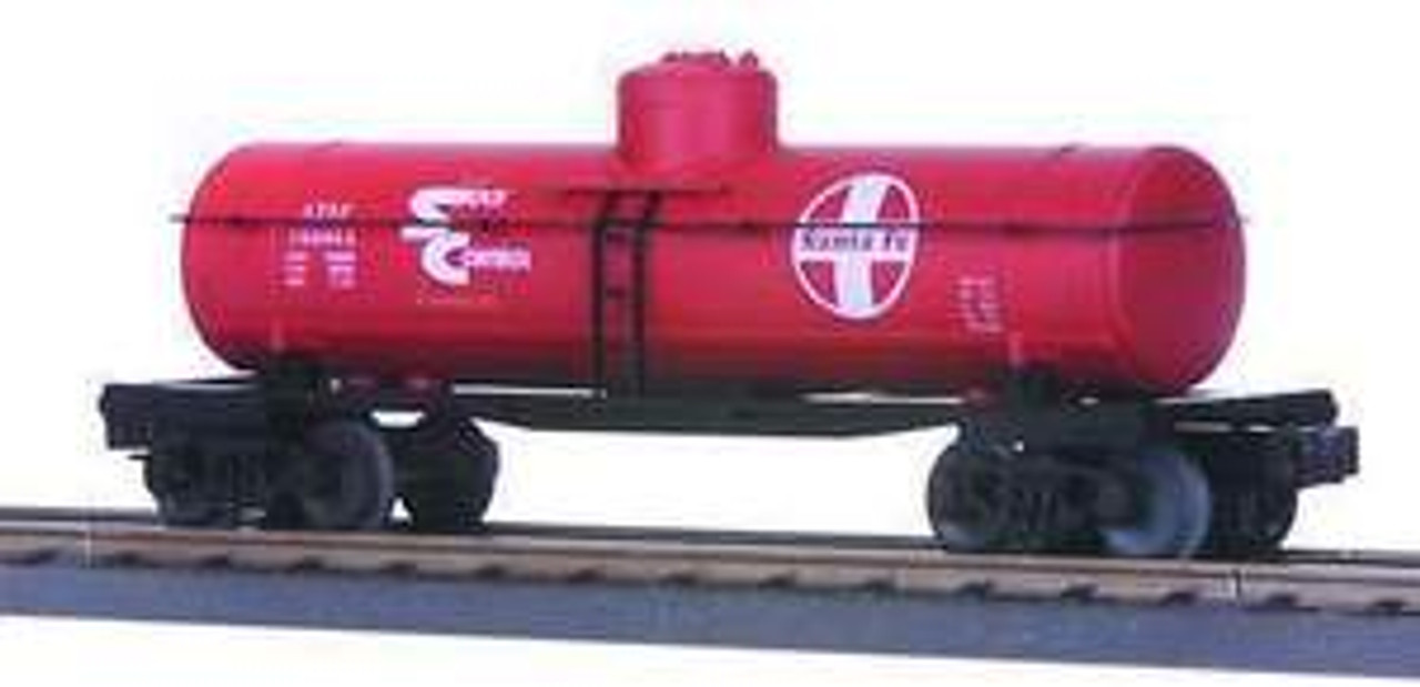 MTH Railking Santa Fe  (red) pretty close to scale 8000 gal Tank Car, 3 rail