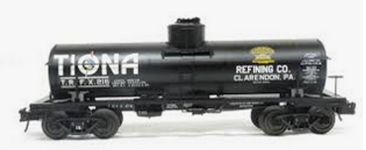 Atlas O  Special Run Tiona refining  8000 gallon tank car, 3 rail or 2 rail