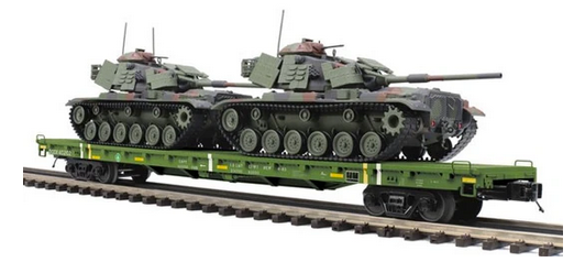 MTH Premier US Army Flat Car With 2 M60 Tanks green 3 Rail The 
